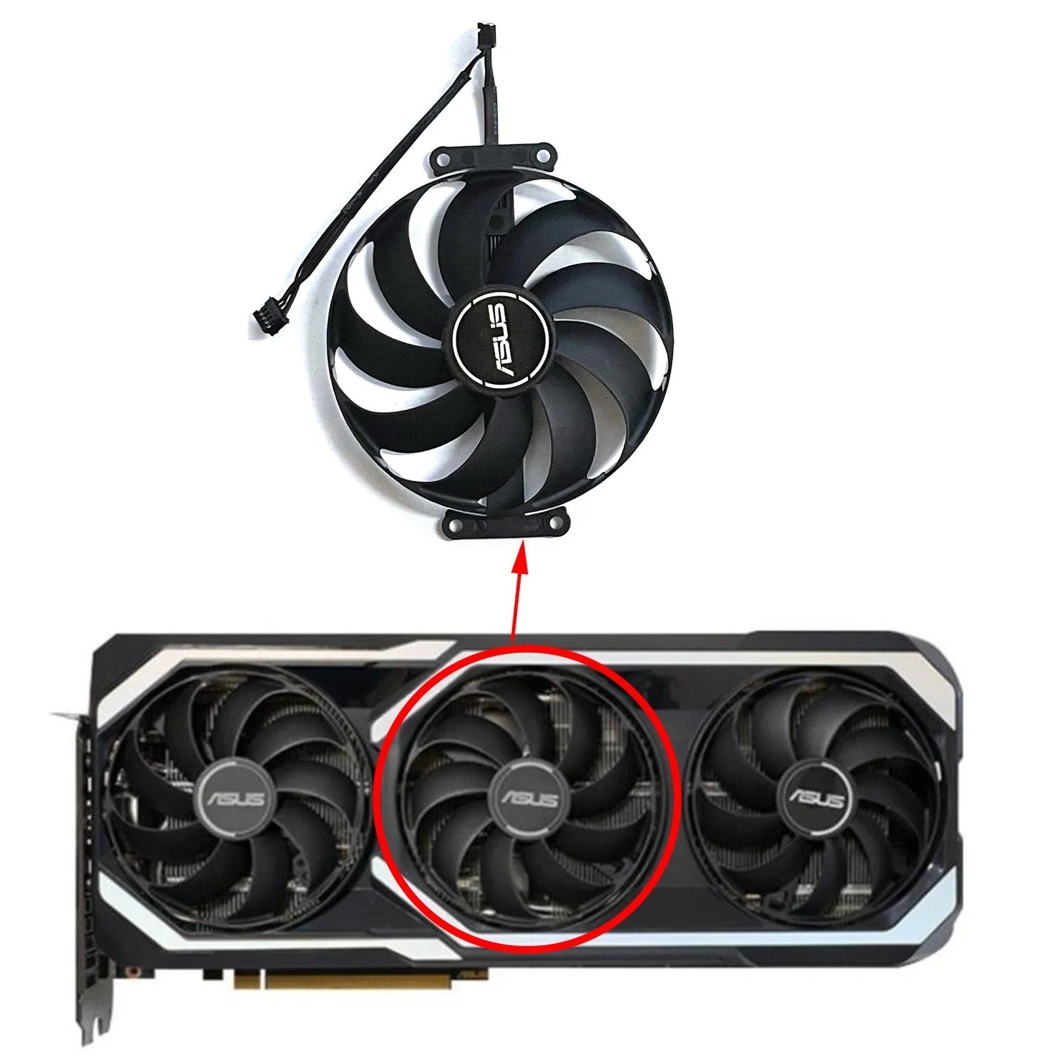 ASUS GeForce RTX 3060 Ti 3070 MEGALODON GAMING Fan Replacement