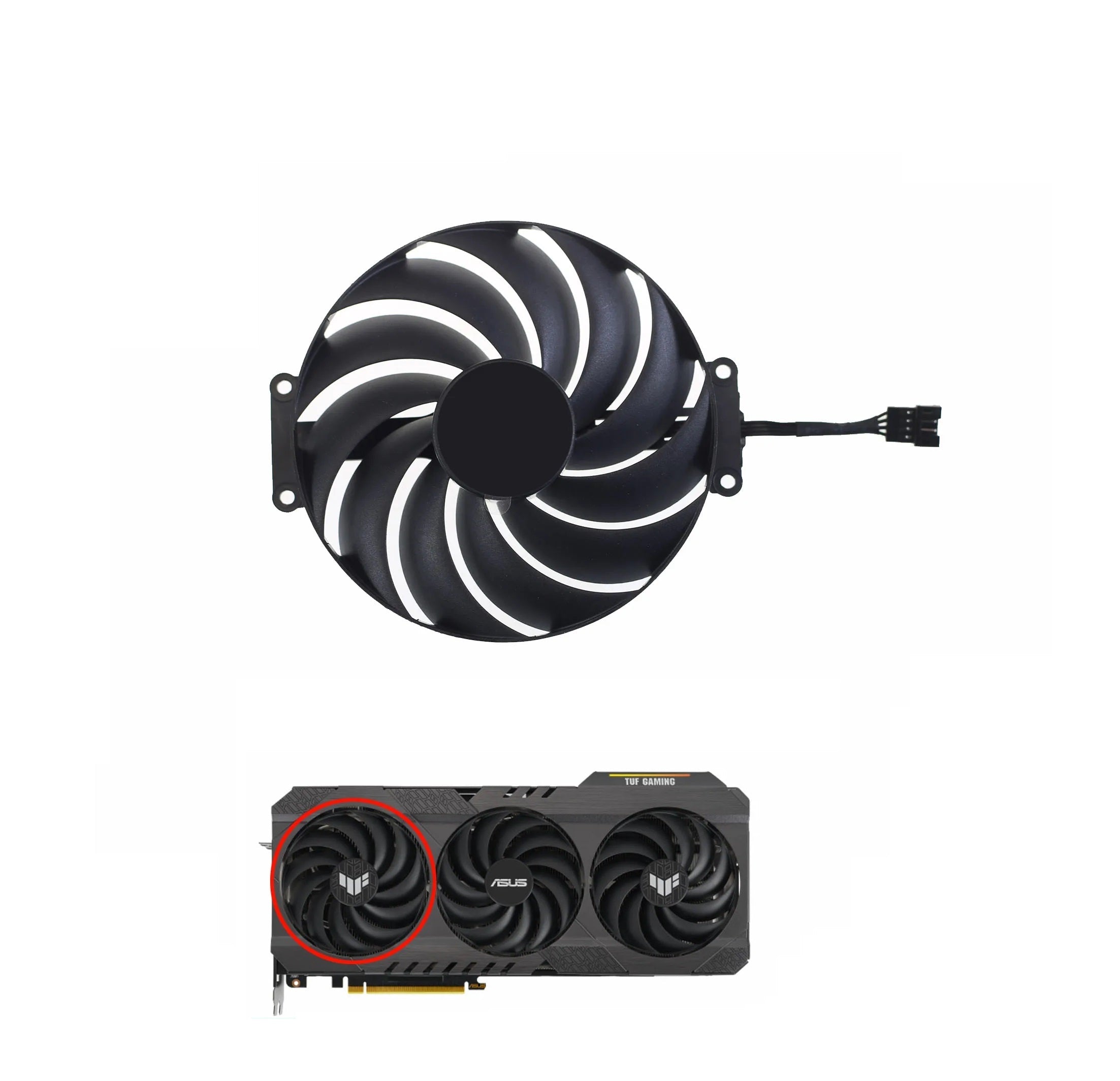 ASUS TUF Gaming Radeon RX 7700 XT, 7800 XT OC GPU Fan Replacement
