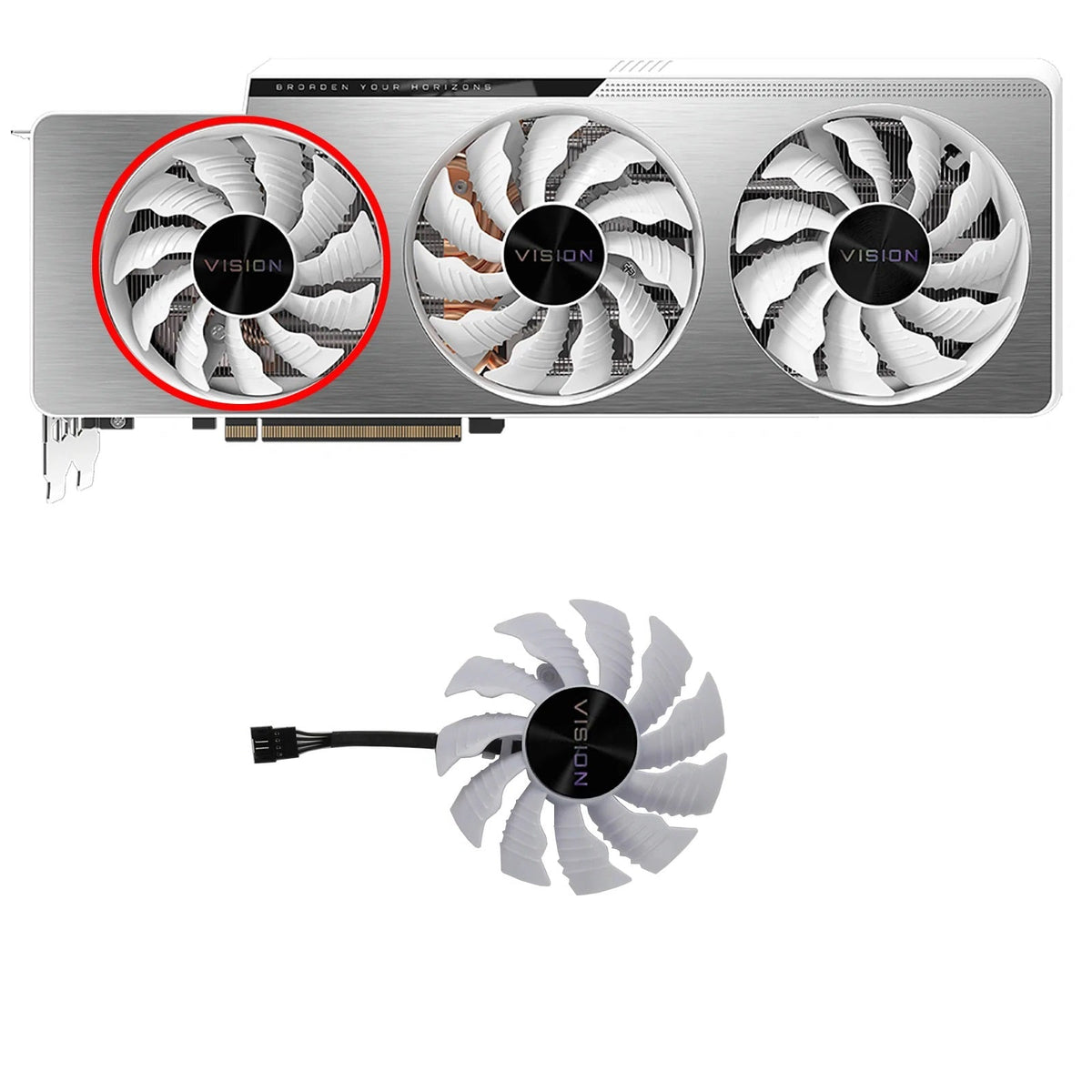 Rtx Rpm Fan GIGABYTE GeForce RTX 3070Ti, 3080, 3080Ti, 3090 Vision White GPU Fan ...