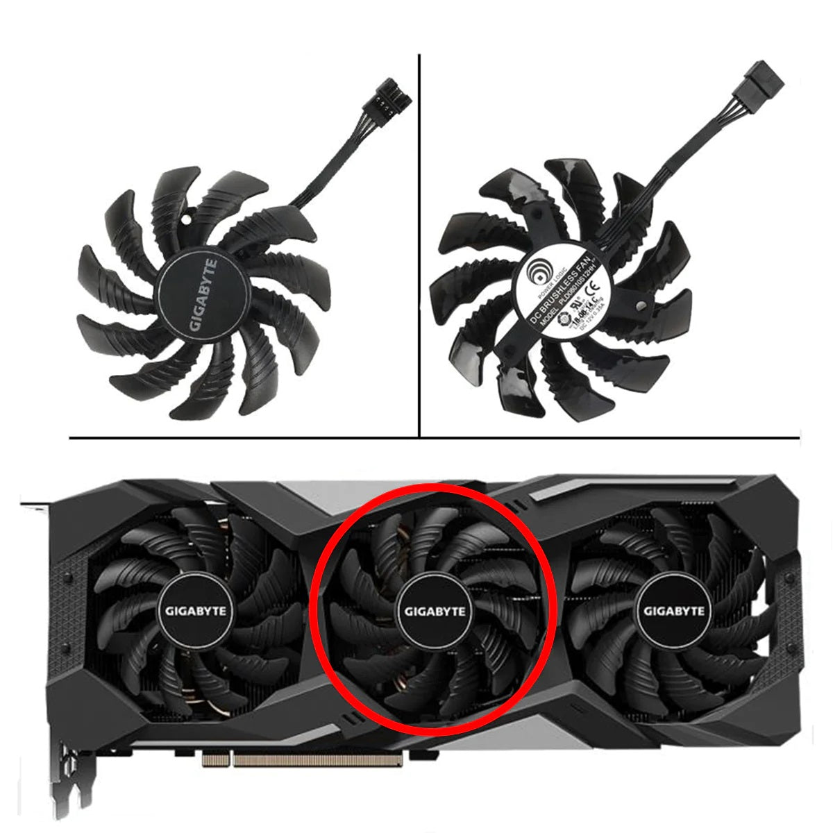 Byblomst bibel plyndringer GIGABYTE RTX 2060/2070/2080 Super Gaming/Windforce Fan Replacement