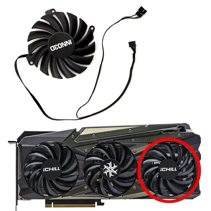 INNO3D GEFORCE RTX 3070, 3070Ti, 3080, 3080Ti, 3090 ICHILL X4 LHR Fan Replacement