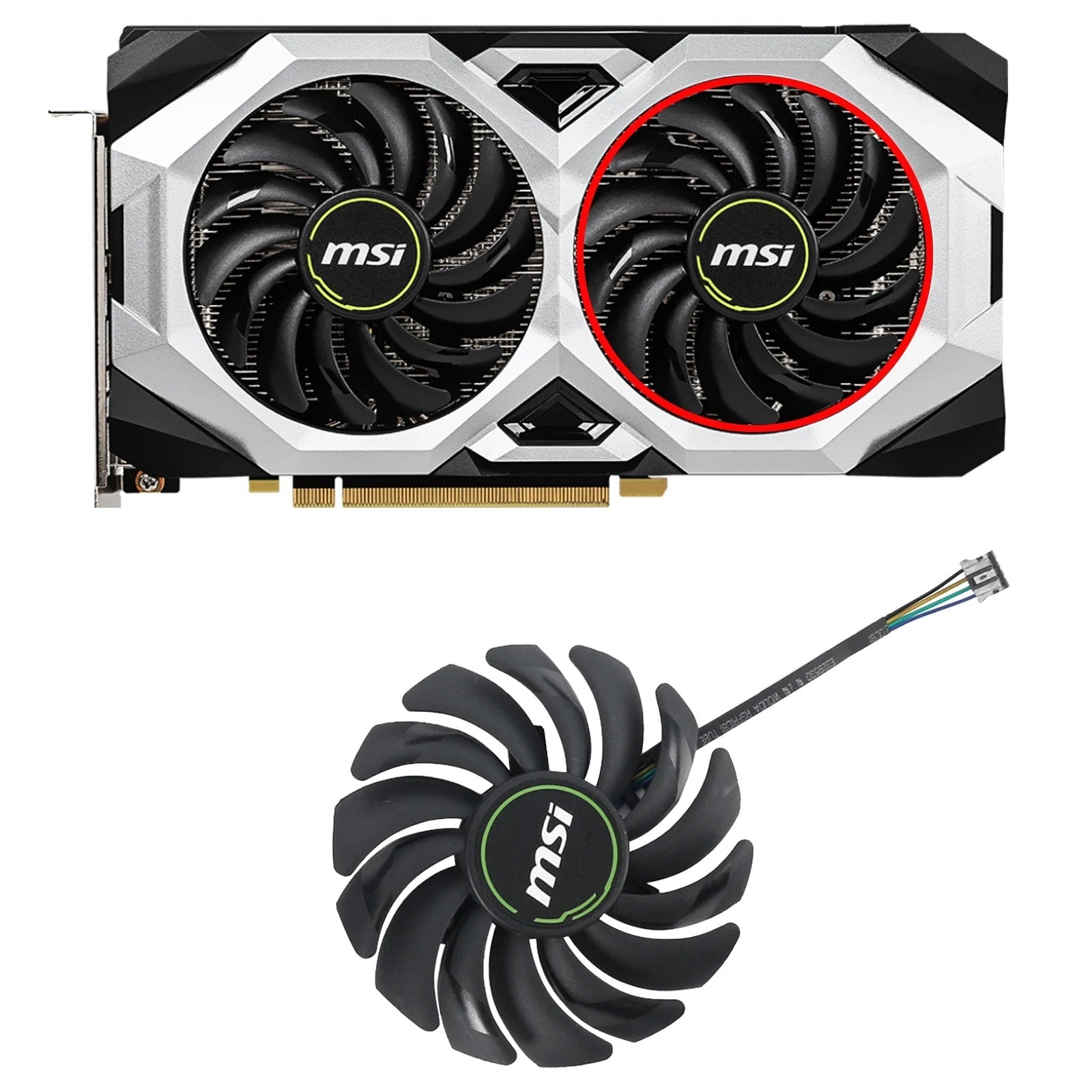 MSI GeForce RTX 2060 2070 2080 SUPER VENTUS Fan Replacement