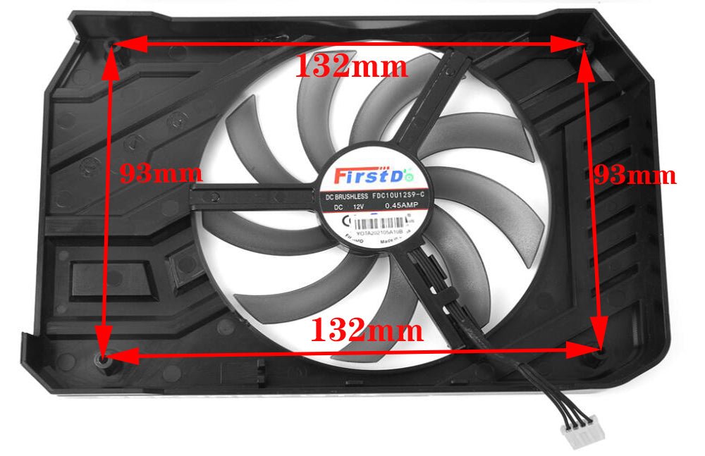 PALIT GTX 1650 1660 2060 StormX Fan Replacement Model: FDC10U12S9-C